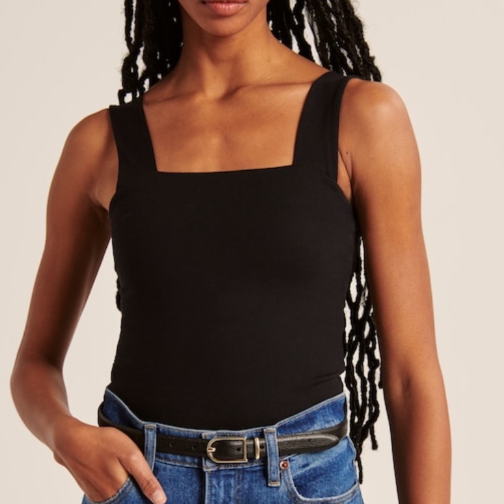 Square neck Abercrombie & Fitch black tank